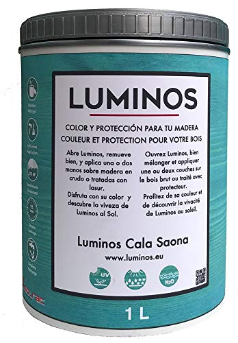 Luminos LUM1103 - CALA SAONA - Impregnante per legno esterno, colore blu cala Saona, 2,5 l