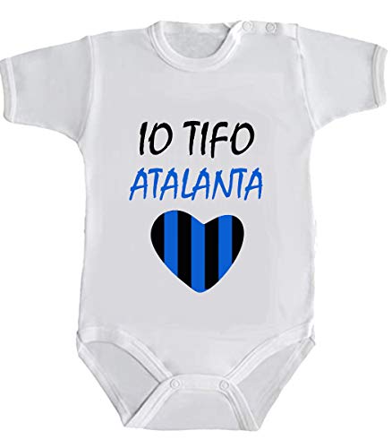 Body Neonato Bimba Bimbo bebé Pigiama IO TIFO Atalanta (Bianco, 12 Mesi)