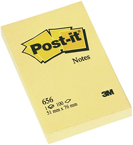 3M Post-it Brand Notes 23430 Giallo Canary, 100 Fogli, 76 mm x 51 mm, 12 Blocchi