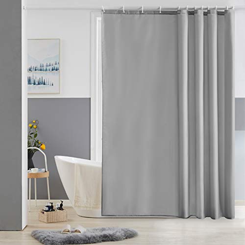 Furlinic Tende Doccia, Tessuto Anti-Muffa Grigio Impermeabile Ultra Grande Pulita del Fodera Lavabile,Imposta con 12 Ganci di Plastica-180 x 180cm.