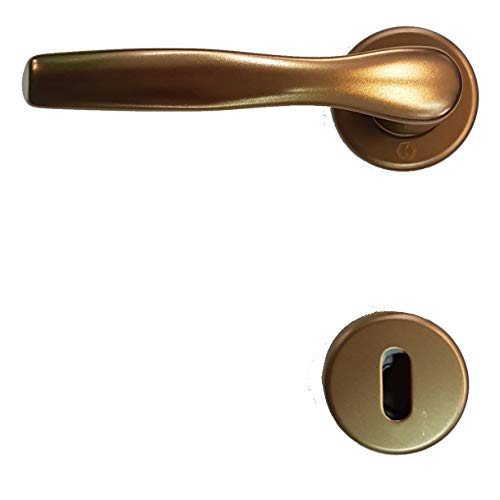 Coppia Maniglia Hoppe per porte interne Milano satinata alluminio moderna (alluminio Bronzo)