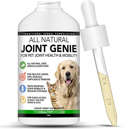 The Healthy Dog Co all Natural Joint Genie | Integratori Alimentari per Rafforzamento Articolazioni Cani e Gatti | 100 Dosi | Integratore Articolazioni Rapido in Gocce | Integratori per Cani Anziani