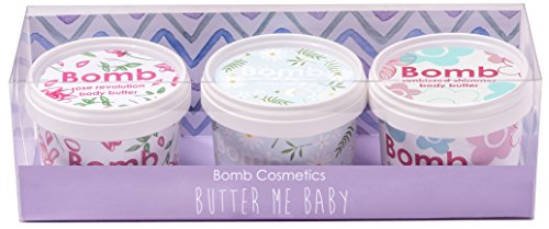 Bomb Cosmetics Butter Me Baby - Confezione regalo fatta a mano, contiene 3 pezzi da 110 ml