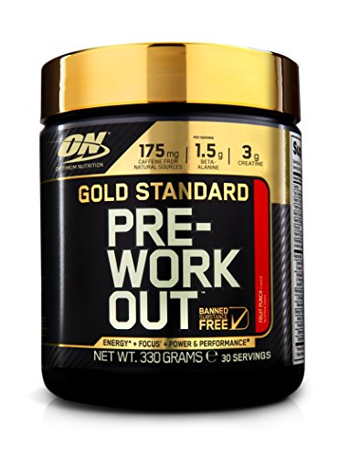 Optimum Nutrition Gold Standard Pre Workout, Energy Drink con Creatina Monoidrata, Beta Alanina, Caffeina e Vitamina B Complesso, Mix di Frutta, 30 Porzioni, 330 g, il Packaging Potrebbe Variare