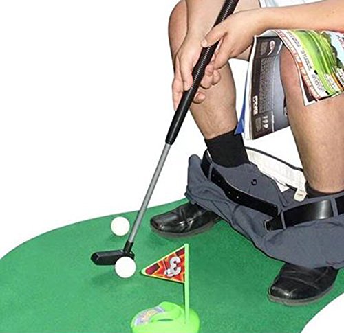 Amasawa Toilet Golf Set,Set da Golf per Il Bagno da 6 Pezzi,Funny Potty Putter Toilet Time Bagno Mini Golf Giocattolo Set Regalo.
