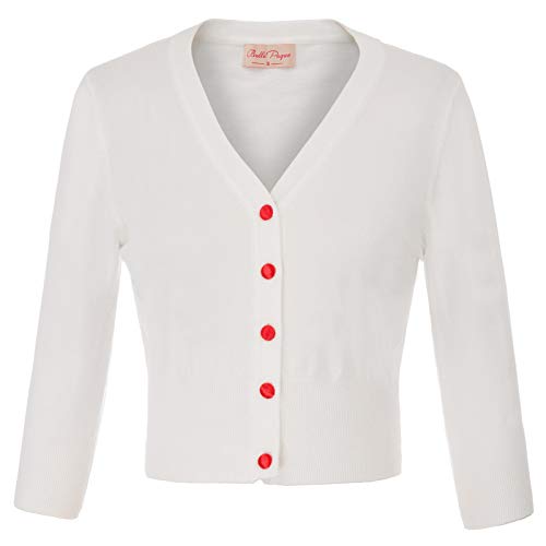 Belle Poque Cardigan Corto a Maniche Corte 3/4 a Maniche Corte Donna (928-2) Grande