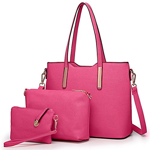 Miss Lulu Donne Moda Borsetta Borsa a Tracolla Borsa Ecopelle Totalizzatore 3 pezzi