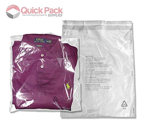 Quick Pack Supplies Ltd - Set di buste di plastica per esposizione magliette, confezione da 100, 30,5 x 36,8 cm