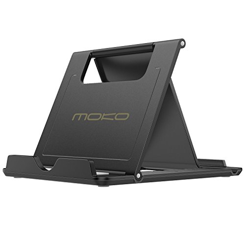 MoKo Supporto Tablet, Mini Supporto Portatile Tablet, per iPhone 12/12 Mini/PRO/PRO Max, iPhone 11 PRO Max/11 Pro/11, iPad 10.2 2020/10.2/Air 4 3/Mini 5, Galaxy S20, Nero