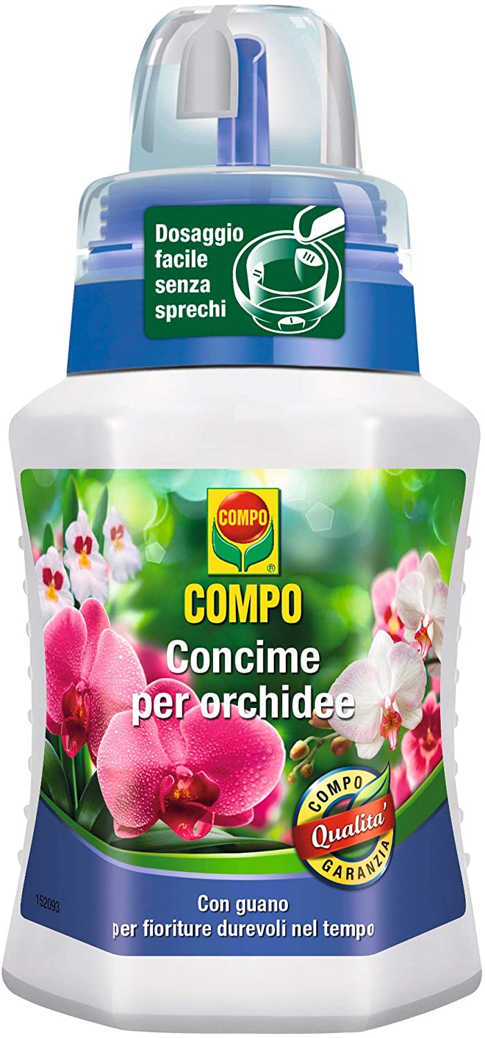 Compo Concime Liquido per Orchidee, Fertilizzante Organo Minerale, Stimola la Fioritura, 250 Ml, 7 X 6.3 X 15.5 Cm