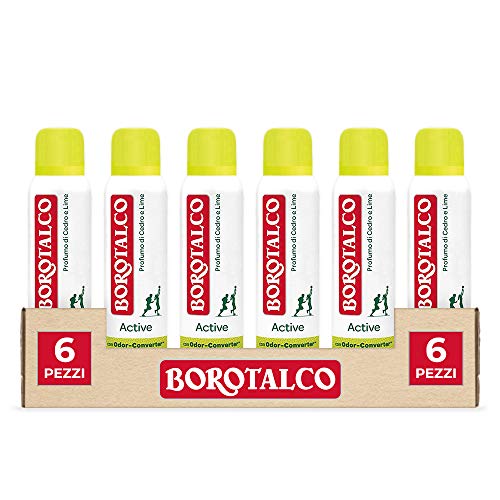 Borotalco Deodorante Spray Active, Giallo, 150 ml, 6 Pezzi