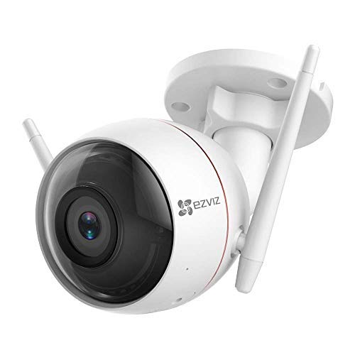 EZVIZ CTQ3W telecamera da esterno telecamera Wi-Fi esterno 720p ip camera da esterno con visione notturna (30m) sistema d'allarme con luce stroboscopica e sirena protezione IP66 compatibile con Alexa