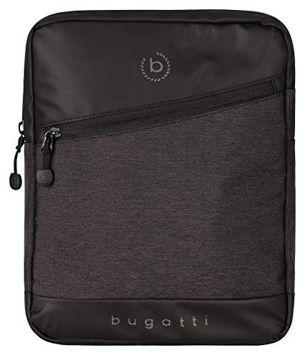 Bugatti Universum Tracolla Uomo, Borsello Uomo Tracolla, Borsa per iPad e Tablet 10 Pollici - Piccolo, Nero