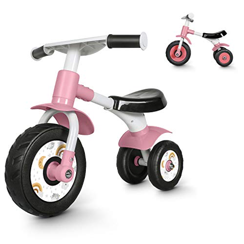 besrey Bicicletta Senza Pedali，Bici Senza Pedali per Bambini da 1 Anno a 2 Anni (10-24 Mesi),Balance Bike Baby,Bicicletta Equilibrio,Rosso