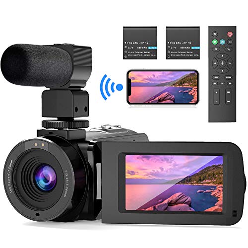 WiFi Videocamera FamBrow 1080P UHD 26MP Camcorder IR Visione Notturna Vlogging Youtube Fotocamera 3.0