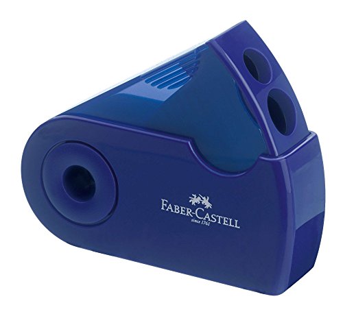 Faber-Castell Temperamatite A 2 Fori con Serbatoio Colori Rosso/Blu, Multicolore, 6933256608048