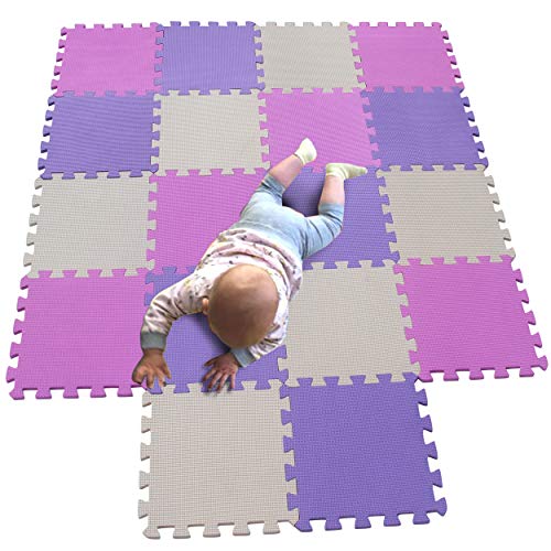 MQIAOHAM baby bambini bambino foam giochi gioco incastro mat per pezzi play puzzle schiuma tappetino tappeto Rosa Beige Viola 103110111