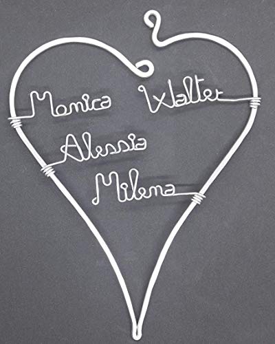 Cuore con 4 nomi.Scegli i nomi o le parole che desideri.Preparazione e spedizione in 1 giorno!Realizzato interamente a mano sul momento,unico e originale.Confezione personalizzata!