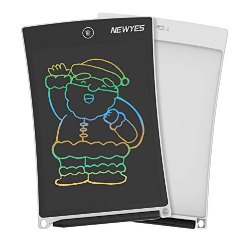 NEWYES Lcd Tablet da Scrittura Colorato - Blocco da scrittura elettronico da 8,5 pollici senza carta, Blocco note da disegno, adatto per bambini, in Ufficio, o per la famiglia (Blanco)