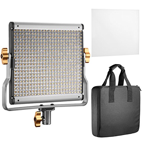 Neewer LED Video Light Bi-colore Regolabile con Staffa U Kit per Studio, Ripresa Video YouTube, 480 LED Lampadine, 3200-5600K, CRI 96+ (Spina EU)