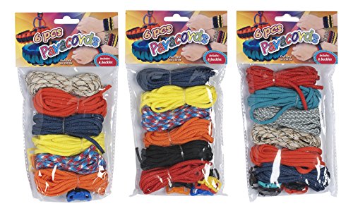 Eddy Toys - Braccialetti Personalizzabili Portachiavi Fai da Te Kit Paracord Laccetti 6 Pz