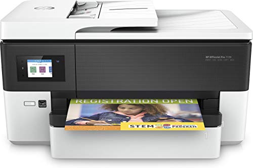 HP OfficeJet Pro 7720 Stampante Multifunzione a Getto di Inchiostro per Grandi Formati A3, Scanner, Fotocopiatrice, Fax, Schermo LCD, Wi-Fi, Wi-Fi Direct, Bianco
