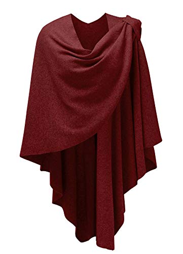 Donna Poncho involucro dello scialle finemente drappeggiato lavorato a maglia del cardigan del capo anteriore trasversale sciarpa per tempo freddo/Aria condizionata Places