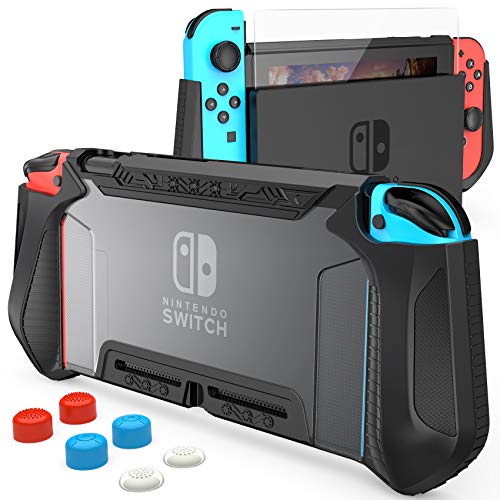 HEYSTOP Custodia per Nintendo Switch, TPU PC Protettiva Cover Case per Console Nintendo Switch Utilizzabile nel Dock con Copri Analogico