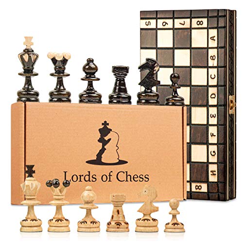 Scacchiera in Legno Professionale Scacchi - Chess, Scacchiere Set Portatile Gioco da Viaggio per Adulti Bambini 35 x 35 cm