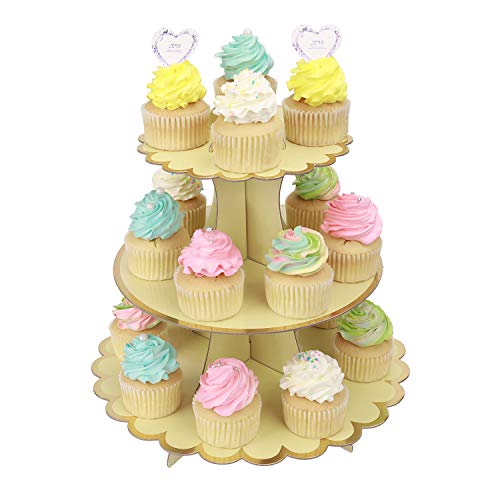 Cupcake Stand Cartone 3 Tier Alzata per Torta Supporto per Cupcake per Baby Shower Genere Reveal Festa Bambini Festa di Compleanno