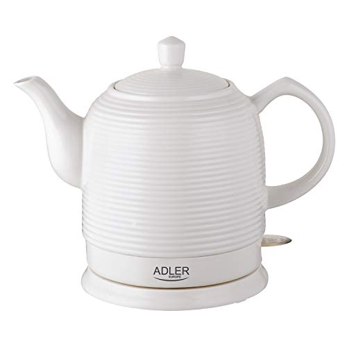Adler - AD1280 - Bollitore elettrico in ceramica 1,20 litri 1500 W - Bianco
