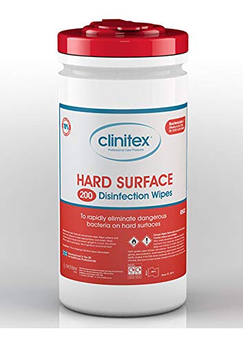 Clinitex - Salviette disinfettanti per superficie dura, confezione da 12 pezzi, 200 salviette per vasca.