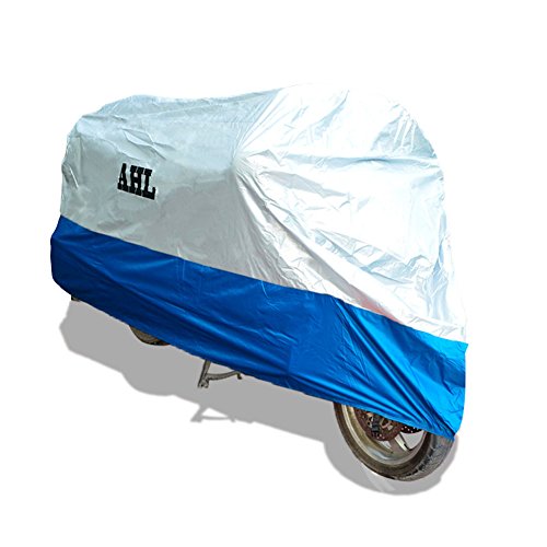 AHL Motocicletta Telo Coprimoto Impermeabile Antipolvere Anti UV Traspirante per Esterni Durante Tutto l'anno (Blu XL)