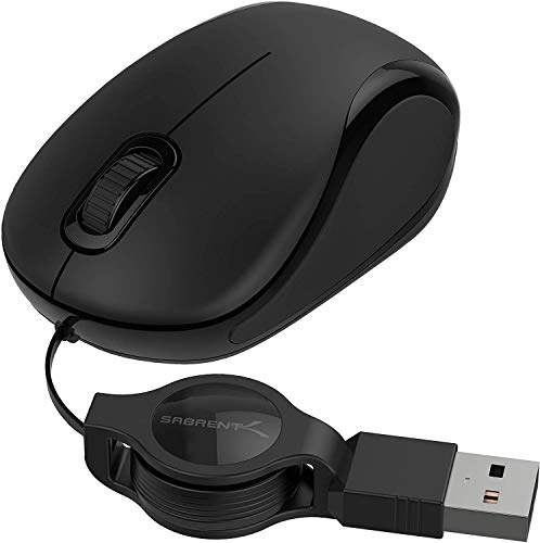 Sabrent Mini Mouse da Viaggio USB con Cavo Retrattile (MS-OPMN)