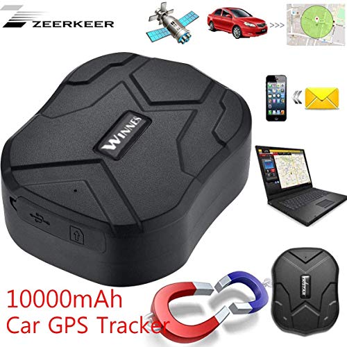 GPS Tracker Monitoraggio in Tempo Reale Posizionamento 150 Giorni Standby 10000mAh GSM/GPS Dispositivo di Localizzazione con Impermeabile Forte Magnete per Auto,Camion,Moto,Barca,Flotta (TK905B)