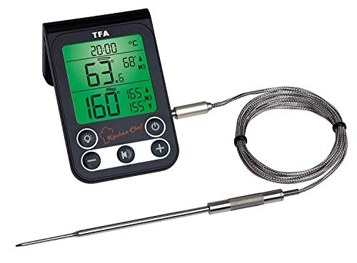 TFA Dostmann 14.1512.01 - Termometro Digitale da Cucina per Grill (Nero con Batteries)