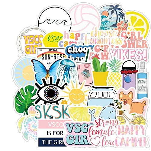 VSCO Girl Stickers adesivi impermeabili per bottiglie d'acqua, laptop, skateboard, auto, moto, bicicletta, PS4, valigia, snowboard, iPhone...