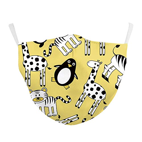 eBoutik - Maschere per il viso divertente con slot per filtro per bambini/bambini, traspiranti, lavabili e riutilizzabili, anti inquinamento e polline