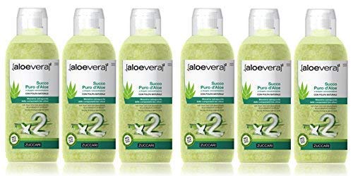 6 X ZUCCARI SUCCO PURO DI ALOE VERA doppia concentrazione 6000 ml