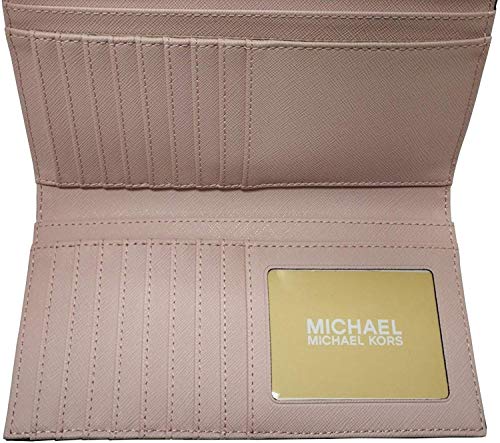 Michael Kors Jet Set - Portafoglio grande da viaggio, pieghevole in tre parti, da donna -  Rosa -  Large