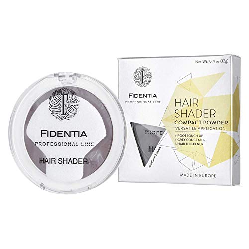 Fidentia Hair Shader Ritocco Radici e Capelli Grigi perfetto e instantaneo - 12g, Marrone Medio