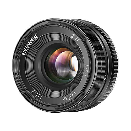Neewer - Obiettivo standard 35 mm f/1.2 con apertura ampia e Prime APS-C per fotocamere mirrorless Sony E-Mount A6500 A6300 A6100 A6000 A5100 A5000 A9 NEX 3 NEX 3 NEX 5 NEX 5T NEX 5R NEX 6 7