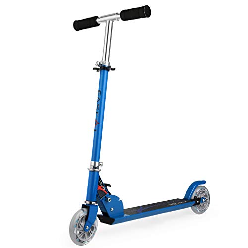 Fascol® Physionics Monopattino Scooter 2 Ruote Regolabile in Altezza 60-70-80-90cm (Blu-1)