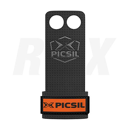 PICSIL RX Carbon 2H - Guanti Crossfit Paracalli per Palestra e Sollevamento Pesi per Trazioni alla Sbarra, Calisthenics, Ginnastica Artistica, Bodybuilding, Protezioni Mani. Colore Arancione