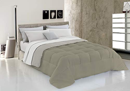 Italian Bed Linen Piumino Invernale, Tortora/Panna, 250 x 200 cm