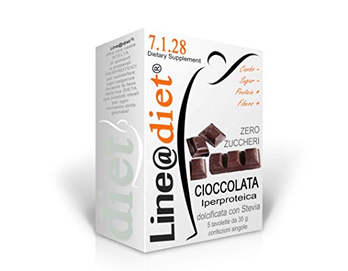 Tavolette di CIOCCOLATA PROTEICA zero ZUCCHERI Line@Diet la cioccolata PROTEICA da MORDERE… 0,9 grammi di ZUCCHERI per 35gr - Ideale per la PRIMA FASE DIETA IPERPROTEICA! Dolcificata con STEVIA! (5)