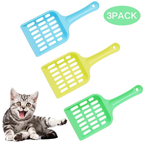 Wenoo, paletta per lettiera per gatti (confezione da 3) durevole per lettiera per gatti, strumento di pulizia per gatti e cuccioli