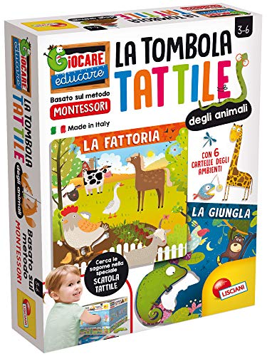 Liscianigiochi- Montessori Tombola Tattile degli Animali, 72460