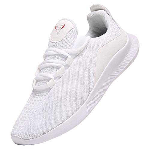 PAGCURSU Scarpe da Ginnastica Tennis Casual Sportive Uomo Offerta, Leggere Sneakers Running Uomo, Bianco, 44 EU