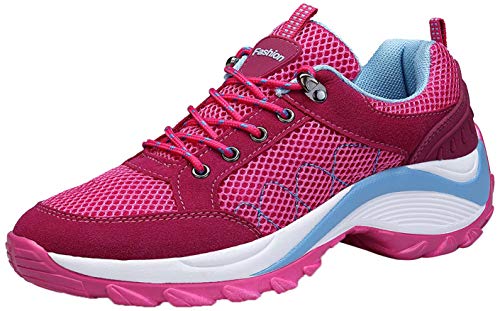 KOUDYEN Donna Scarpe da Ginnastica Corsa Fitness Sportive Basse Casual Running Sneakers,XZ006-pink-EU41